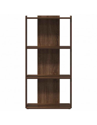 Libreria 3 Ripiani Rovere Marrone 60x30x120cm Legno Multistrato
