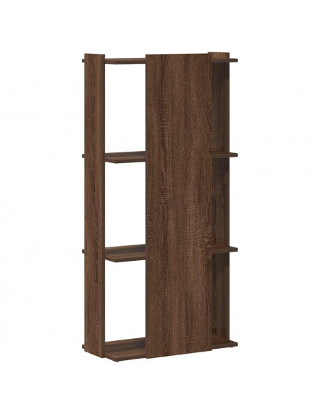 Libreria 3 Ripiani Rovere Marrone 60x30x120cm Legno Multistrato
