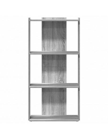 Libreria 3 Ripiani Grigio Sonoma 60x30x120cm Legno Multistrato