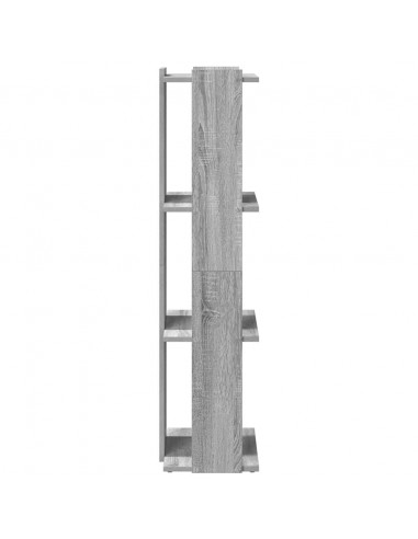 Libreria 3 Ripiani Grigio Sonoma 60x30x120cm Legno Multistrato