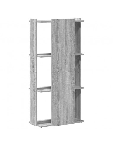 Libreria 3 Ripiani Grigio Sonoma 60x30x120cm Legno Multistrato