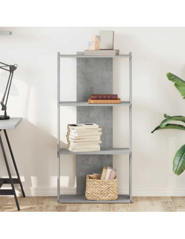 Libreria 3 Ripiani Grigio Cemento 60x30x120 cm Multistrato