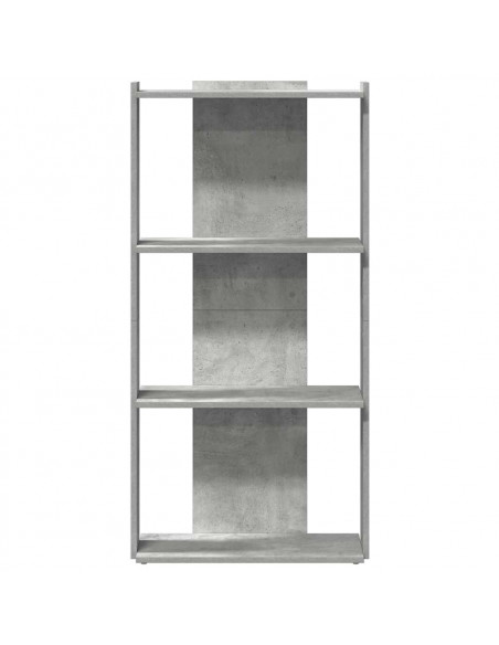 Libreria 3 Ripiani Grigio Cemento 60x30x120 cm Multistrato