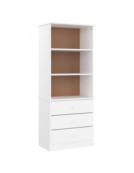 Libreria con Cassetti ALTA Bianca 60x35x142 cm Massello di Pino