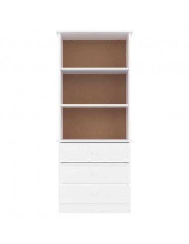 Libreria con Cassetti ALTA Bianca 60x35x142 cm Massello di Pino