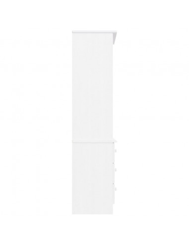 Libreria con Cassetti ALTA Bianca 60x35x142 cm Massello di Pino