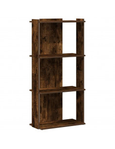 Libreria a 3 Ripiani Rovere Fumo 60x30x120 cm Legno Multistrato