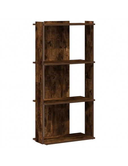 Libreria a 3 Ripiani Rovere Fumo 60x30x120 cm Legno Multistrato
