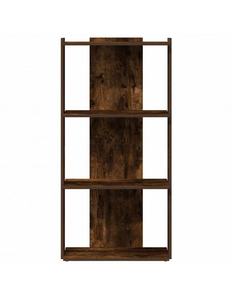Libreria a 3 Ripiani Rovere Fumo 60x30x120 cm Legno Multistrato