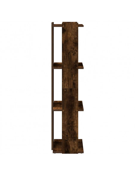 Libreria a 3 Ripiani Rovere Fumo 60x30x120 cm Legno Multistrato