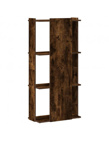 Libreria a 3 Ripiani Rovere Fumo 60x30x120 cm Legno Multistrato