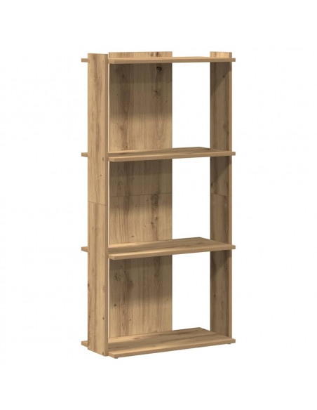 Libreria a 3 Ripiani Rovere Artigianale 60x30x120 cm Truciolato
