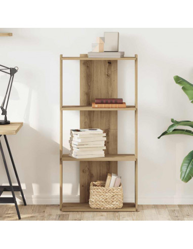 Libreria a 3 Ripiani Rovere Artigianale 60x30x120 cm Truciolato
