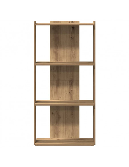 Libreria a 3 Ripiani Rovere Artigianale 60x30x120 cm Truciolato