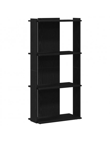 Libreria a 3 Ripiani Nera 60x30x120 cm in Legno Multistrato
