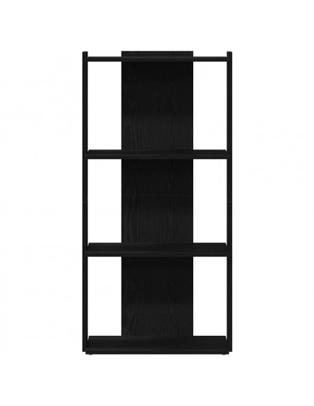 Libreria a 3 Ripiani Nera 60x30x120 cm in Legno Multistrato