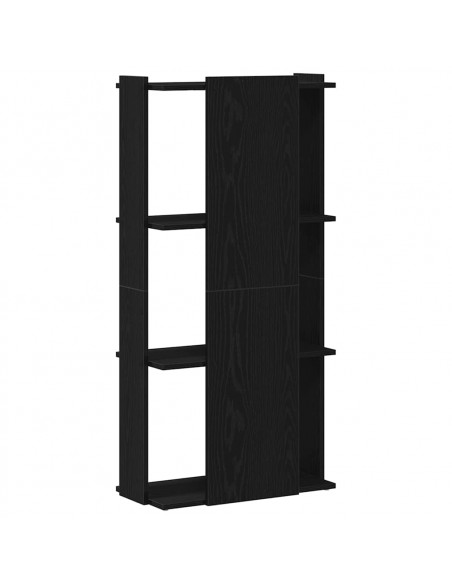 Libreria a 3 Ripiani Nera 60x30x120 cm in Legno Multistrato