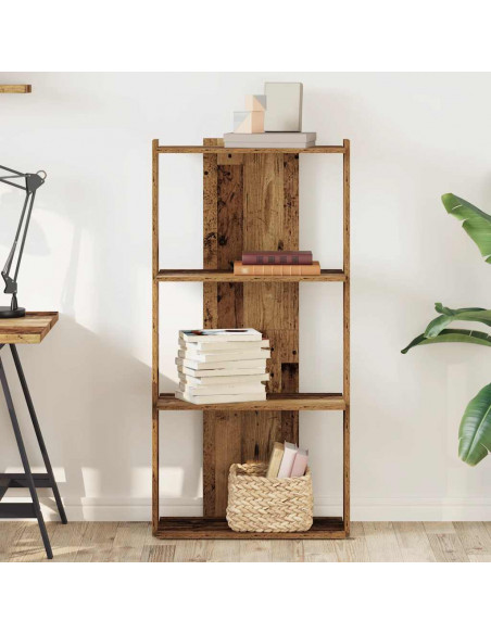 Libreria a 3 Ripiani Legno Vecchio 60x30x120 cm in Truciolato