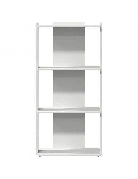 Libreria a 3 Ripiani Bianca 60x30x120 cm in Legno Multistrato