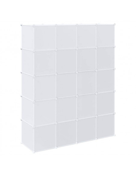 Organizzatore Portaoggetti con 20 Cubi e Aste per Appendere PP