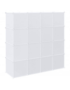 Organizzatore Portaoggetti con 16 Cubi e Aste per Appendere PP