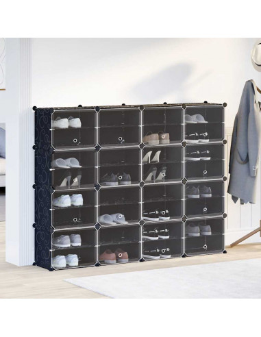 Organizzatore Portaoggetti con 16 Cubi e Ante Trasparenti in PP