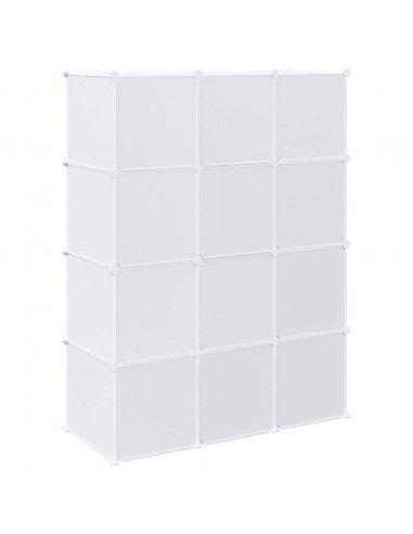 Organizzatore Portaoggetti con 12 Cubi e Aste per Appendere PP