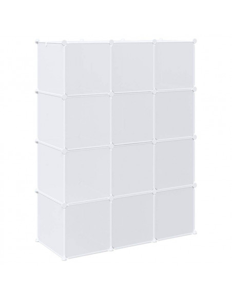 Organizzatore Portaoggetti con 12 Cubi e Aste per Appendere PP