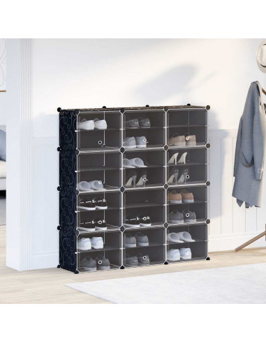 Organizzatore Portaoggetti con 12 Cubi e Ante Trasparenti in PP