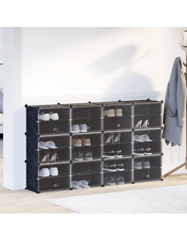 Organizzatore Portaoggetti con 12 Cubi e Ante Trasparenti in PP