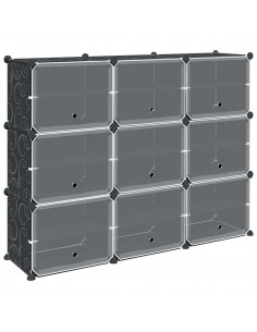 Organizzatore Portaoggetti con 9 Cubi e Ante Trasparenti in PP