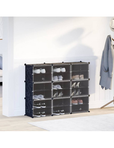 Organizzatore Portaoggetti con 9 Cubi e Ante Trasparenti in PP