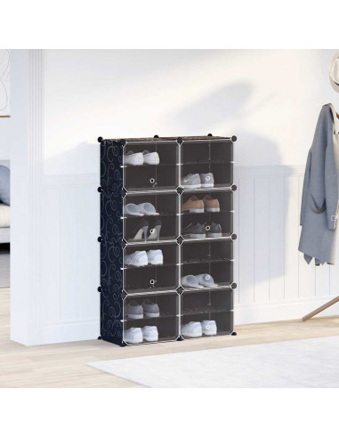 Organizzatore Portaoggetti con 8 Cubi e Ante Trasparenti in PP