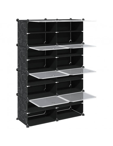 Organizzatore Portaoggetti con 8 Cubi e Ante Trasparenti in PP
