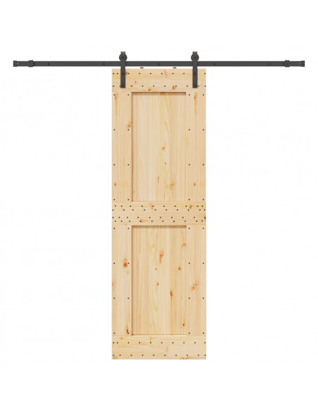 Porta Scorrevole con Set Hardware 70x210 cm Legno Massello Pino