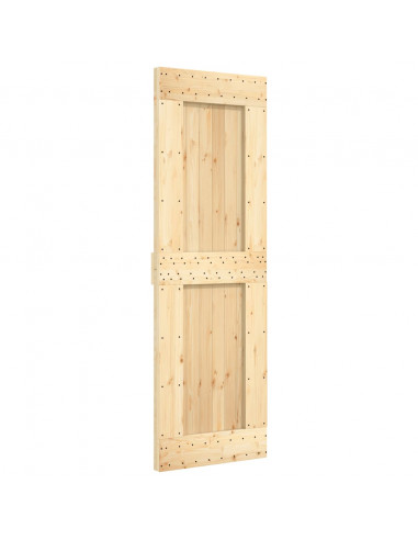 Porta Scorrevole con Set Hardware 70x210 cm Legno Massello Pino