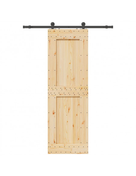 Porta Scorrevole con Set Hardware 70x210 cm Legno Massello Pino