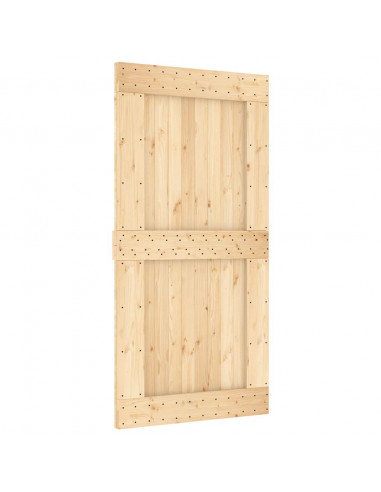 Porta Scorrevole con Set Hardware 100x210cm Legno Massello Pino