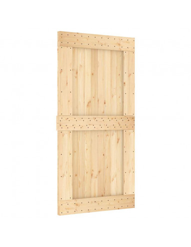 Porta Scorrevole con Set Hardware 100x210cm Legno Massello Pino