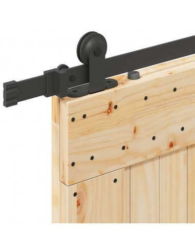 Porta Scorrevole con Set Hardware 95x210 cm Legno Massello Pino