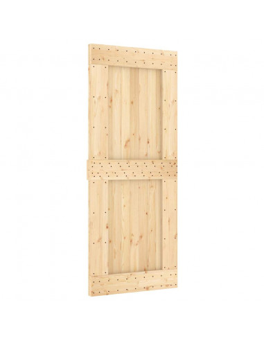 Porta Scorrevole con Set Hardware 85x210 cm Legno Massello Pino