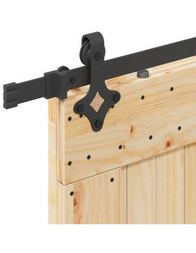 Porta Scorrevole con Set Hardware 85x210 cm Legno Massello Pino