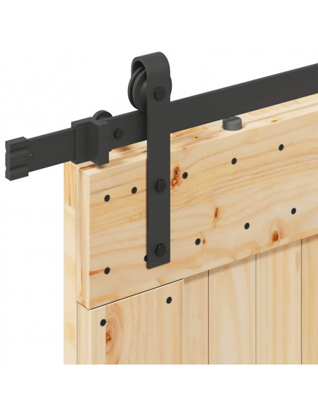Porta Scorrevole con Set Hardware 80x210 cm Legno Massello Pino