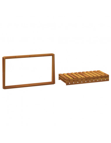 Scaffale Pieghevole 3 Ripiani 70x31x63 cm Legno Massello Acacia