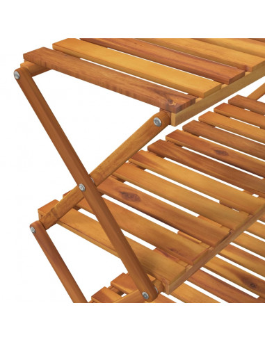 Scaffale Pieghevole 3 Ripiani 70x31x63 cm Legno Massello Acacia
