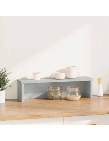 Scaffale da Cucina Impilabile Grigio Cemento 50x15x16 cm