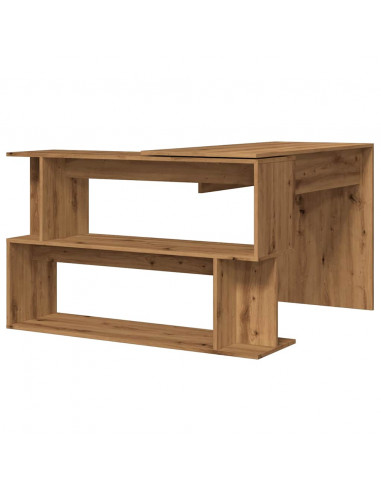 Scrivania Angolo Rovere Artigianale 200,5x50x76 cm Truciolato