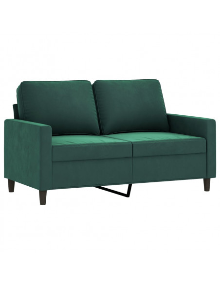 Set di Divani 4 pz con Cuscini Verde Scuro in Velluto Set di Divani 4 pz con Cuscini Verde Scuro in Velluto