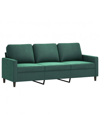 Set di Divani 4 pz con Cuscini Verde Scuro in Velluto