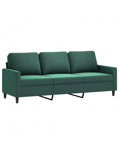 Set di Divani 4 pz con Cuscini Verde Scuro in Velluto Set di Divani 4 pz con Cuscini Verde Scuro in Velluto